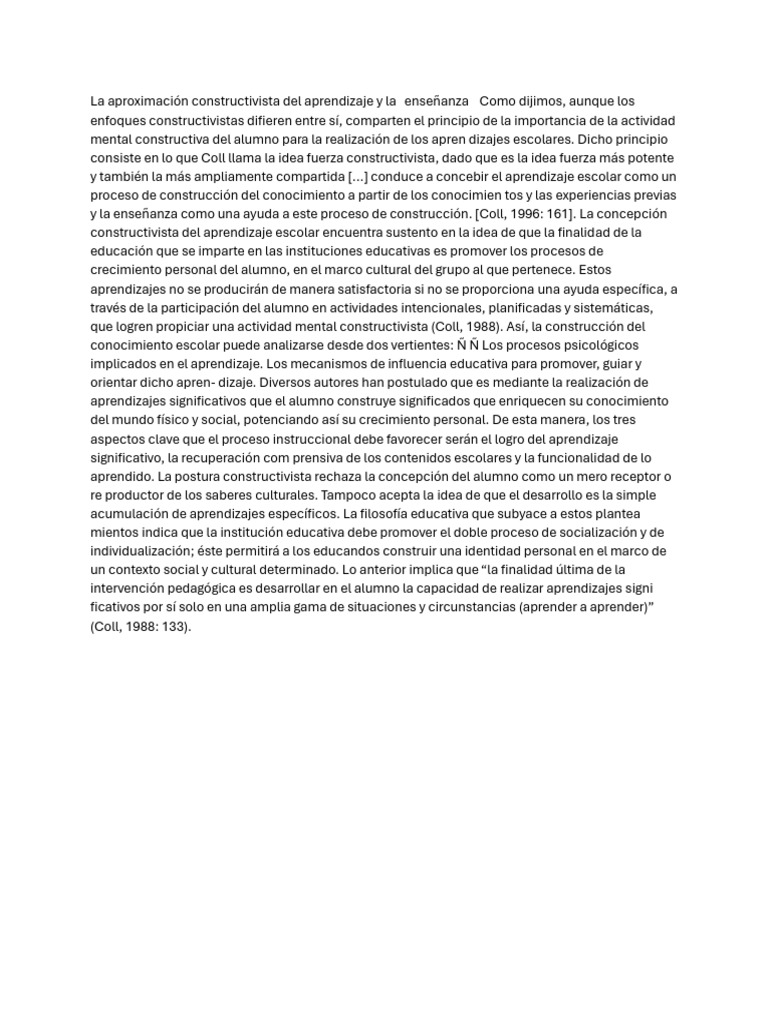 Aprendizaje Constructivista en Educación | PDF | Constructivismo ...