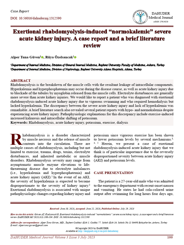 Rhabdo Case Report | PDF | Medical Specialties | Clinical Medicine