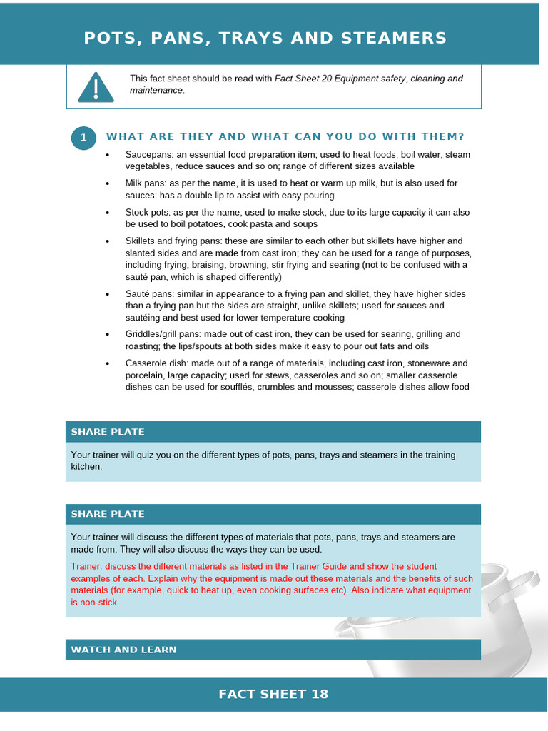 Essential Guide to Saucepans and Cookware | PDF | Cookware And Bakeware ...