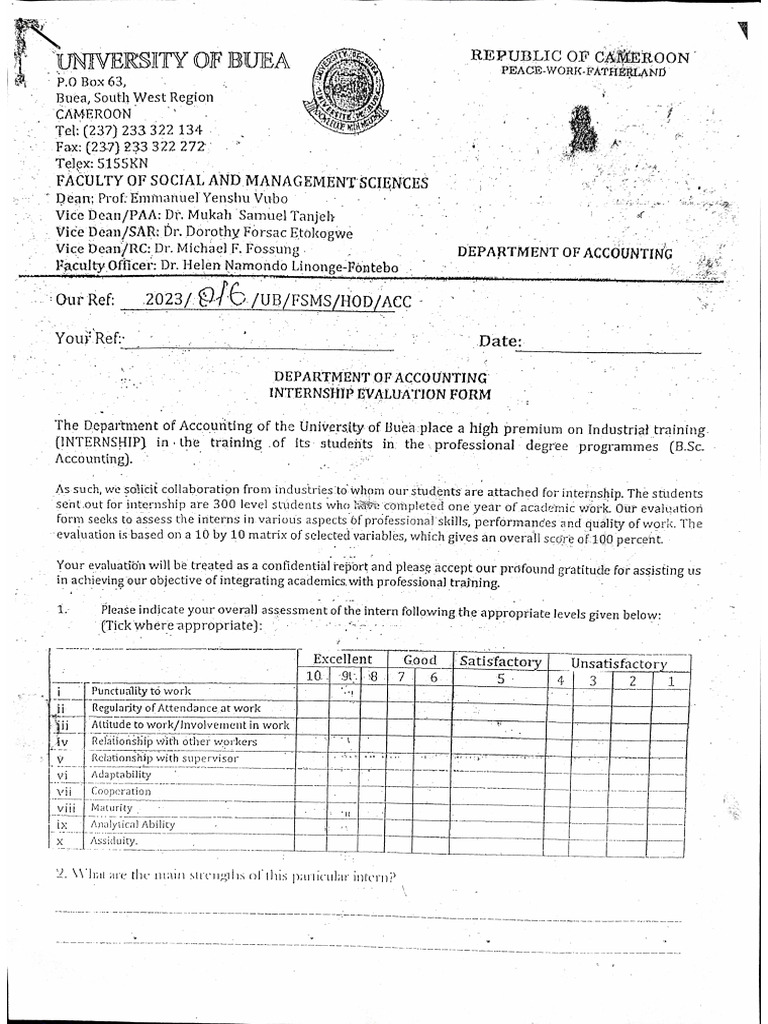 Internship Evaluation Form | PDF