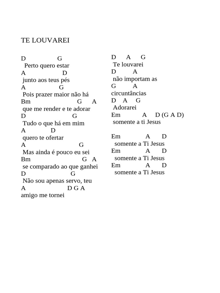 Te Louvarei | PDF