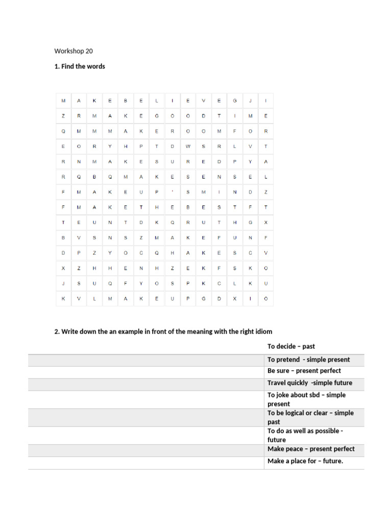 Workshop 20 | PDF | Syntax | Language Mechanics