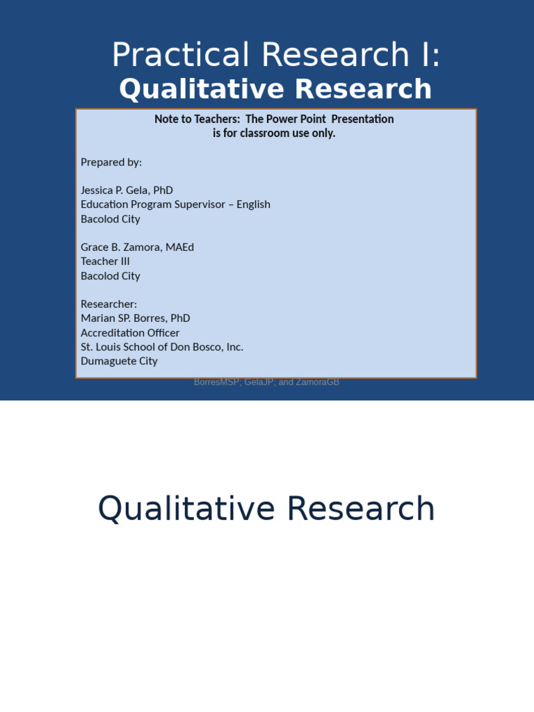 Key Characteristics of Qualitative Research | PDF | Qualitative ...