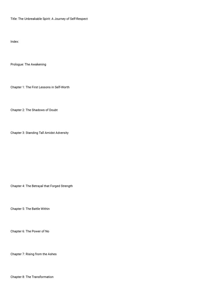 Journey to Unbreakable SelfRespect PDF Self Esteem