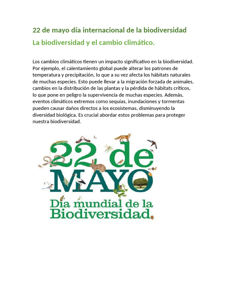 Impacto del Cambio Climático en la Biodiversidad | PDF