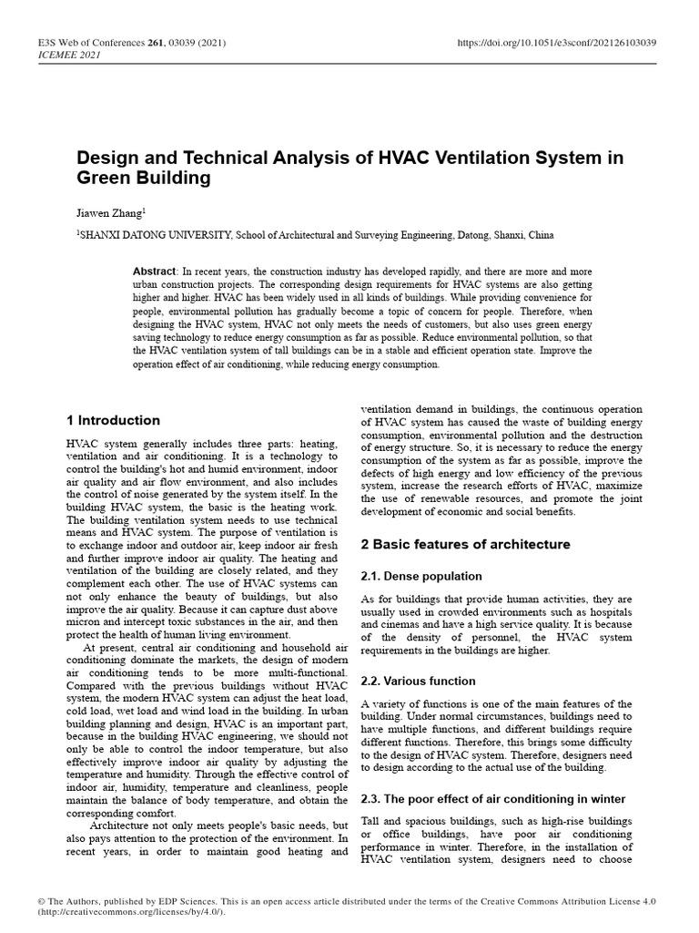 HVAC Design for Green Buildings | PDF | Energy Conservation | Efficient ...