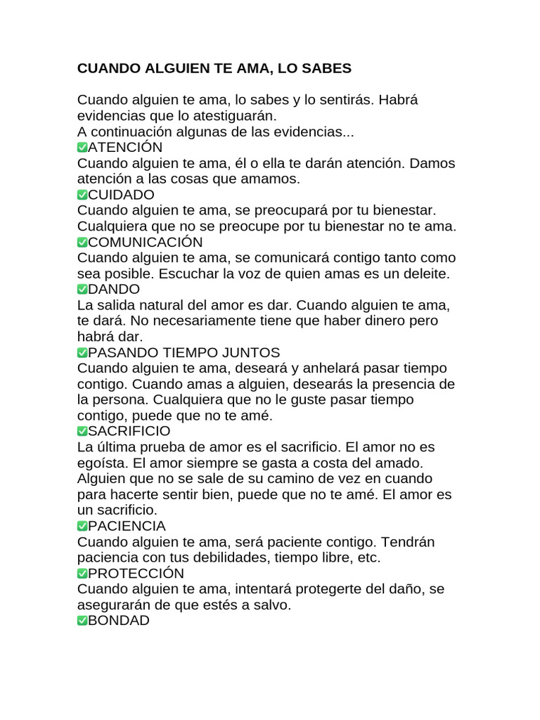 CUANDO ALGUIEN TE AMA | PDF | Amor