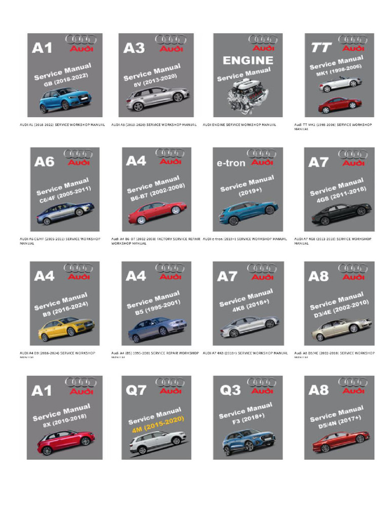 AUDI TT Service Manual アウディ　サービスマニュアル Audi TT Service Manual: 2000, 2001, 2002, 2003, 2004, 2005