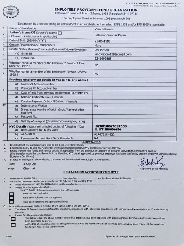 Statutory Form 1 | PDF