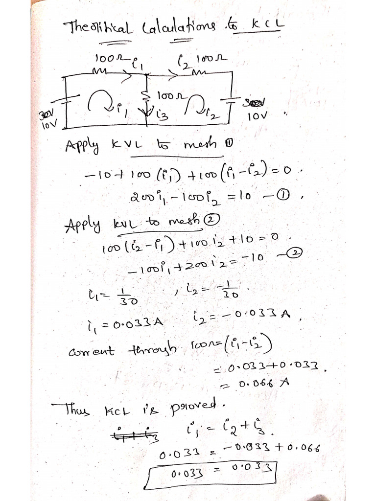 Theoretical Calculation For Exp - 1 and 2 | PDF
