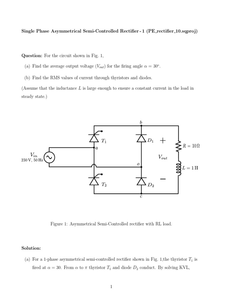 Single Phase Semi-Controlled Rectifier Analysis | PDF | Rectifier ...