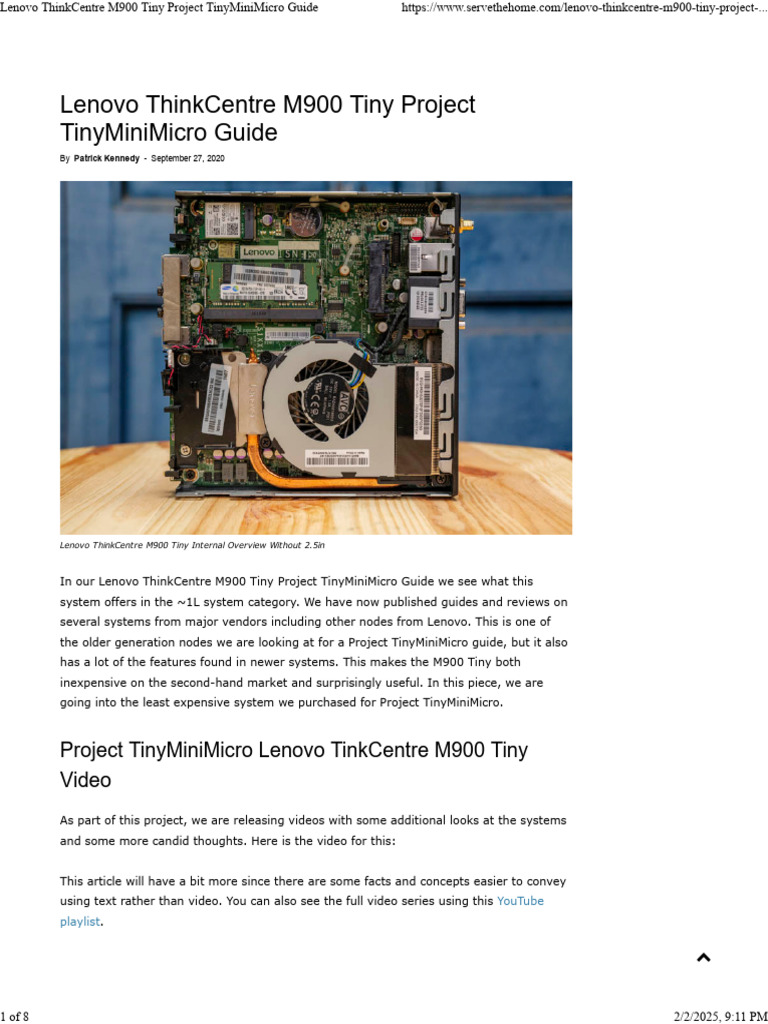 Lenovo ThinkCentre M900 Tiny Overview | PDF | Computer Hardware ...