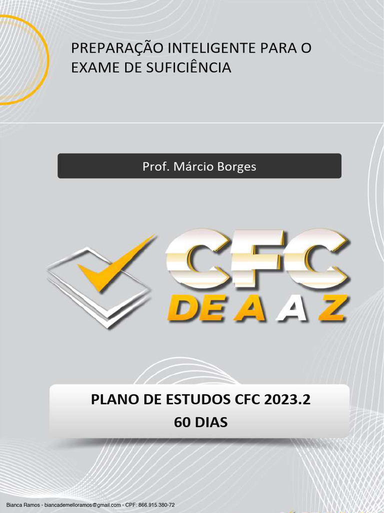 Plano de Estudos CFC de A A Z 60 Dias 2023.2 | PDF | Contabilidade ...