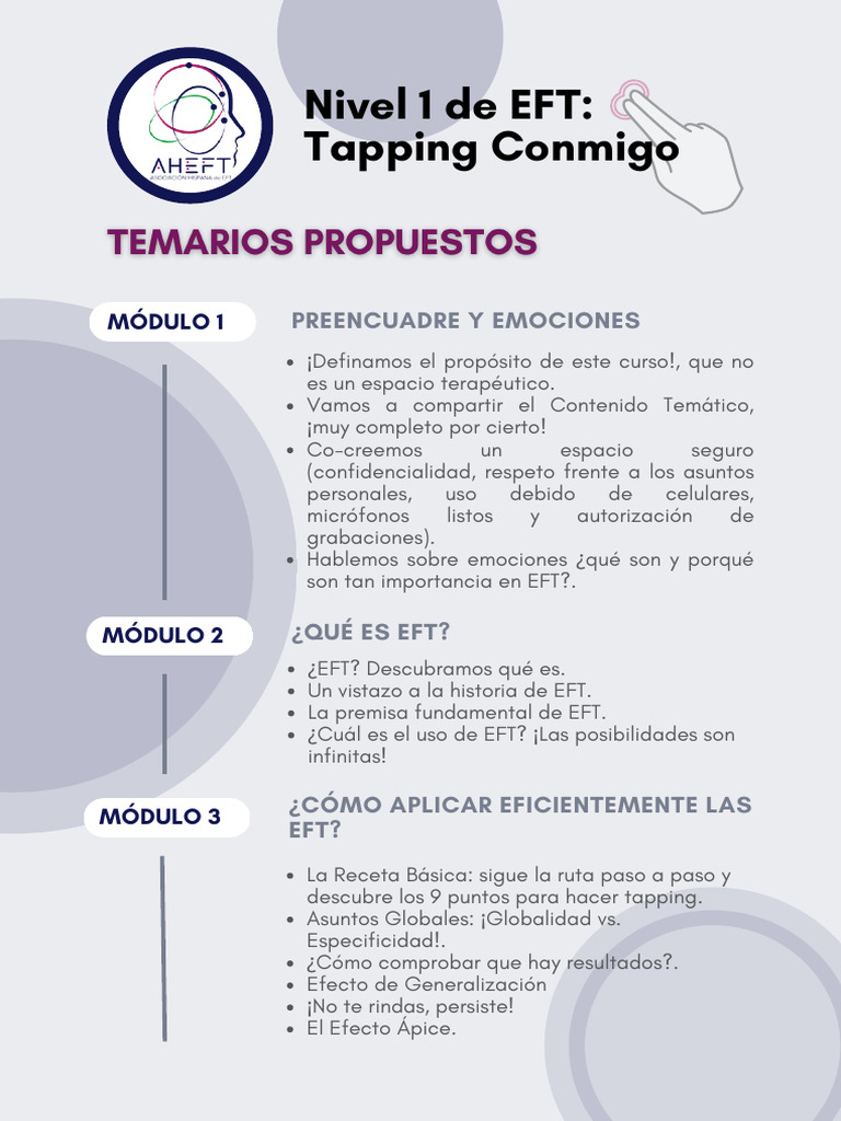 Temarios Nivel 1 AHEFT marzo 2025 | PDF