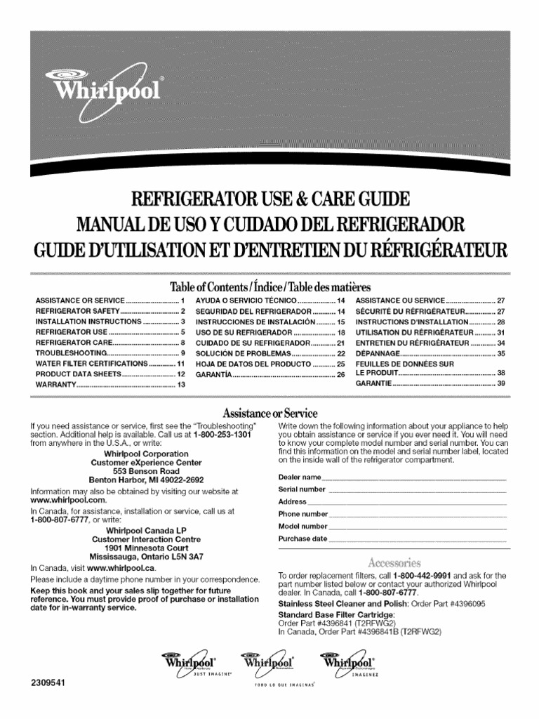 63819FB4 | PDF | Refrigerator | Pipe (Fluid Conveyance)