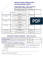 2012 MCDP Convention Advertising Schedule