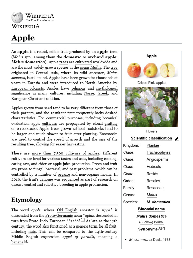 Apple Tree: Cultivation and Varieties | PDF | Apple