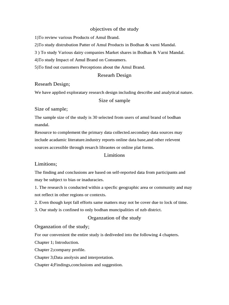Objectives of Amul Deepak | PDF
