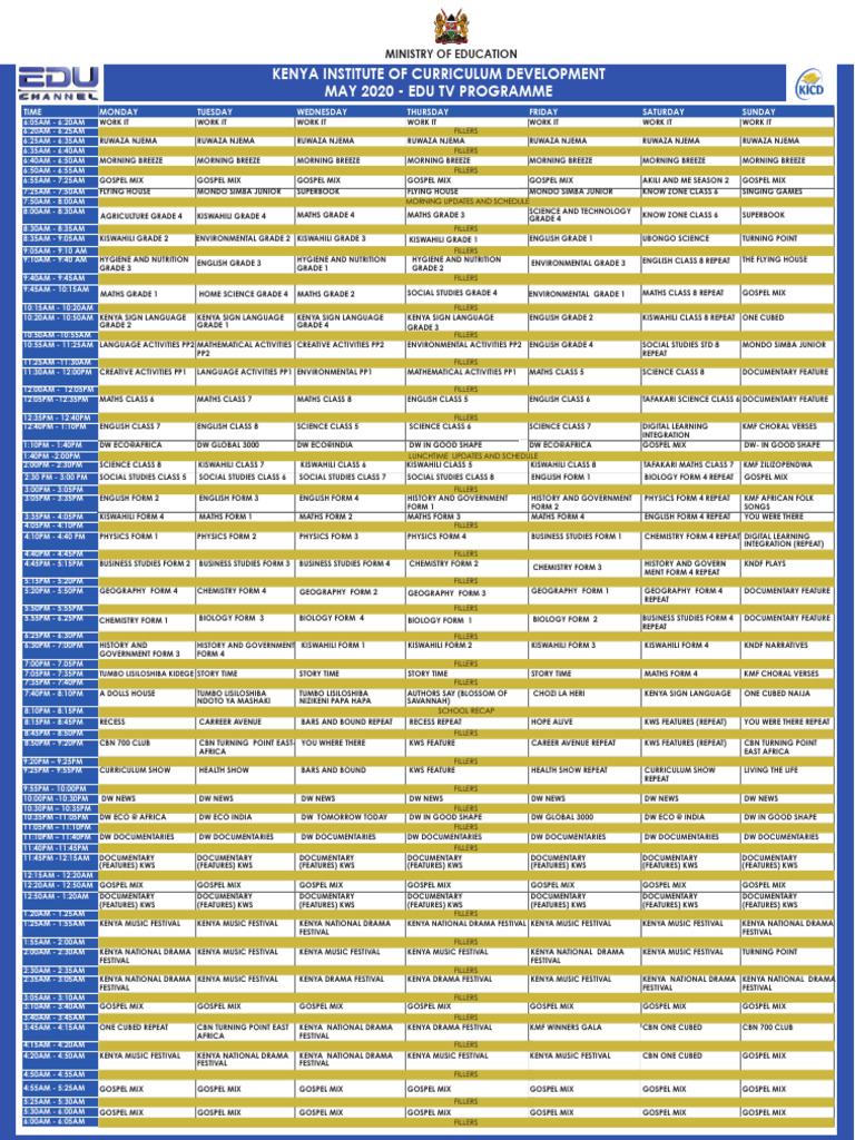 TV Timetable 01 | PDF