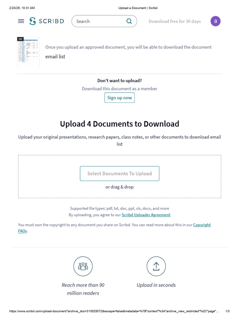 Upload A Document - Scribd7 | PDF | Scribd | Software