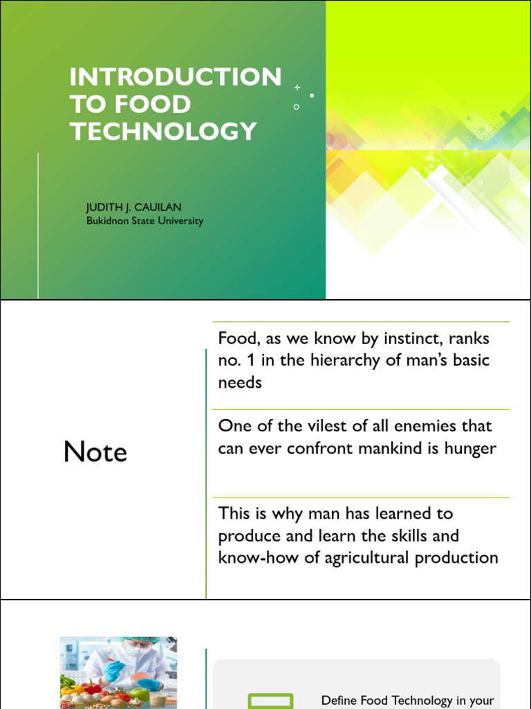 Introduction to Food Technology Basics | PDF | Food Preservation | Food ...