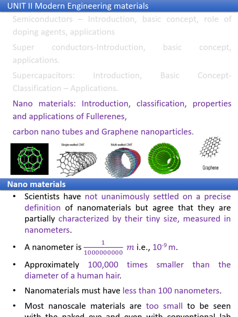 Overview of Nanomaterials and Their Applications | PDF | Carbon ...
