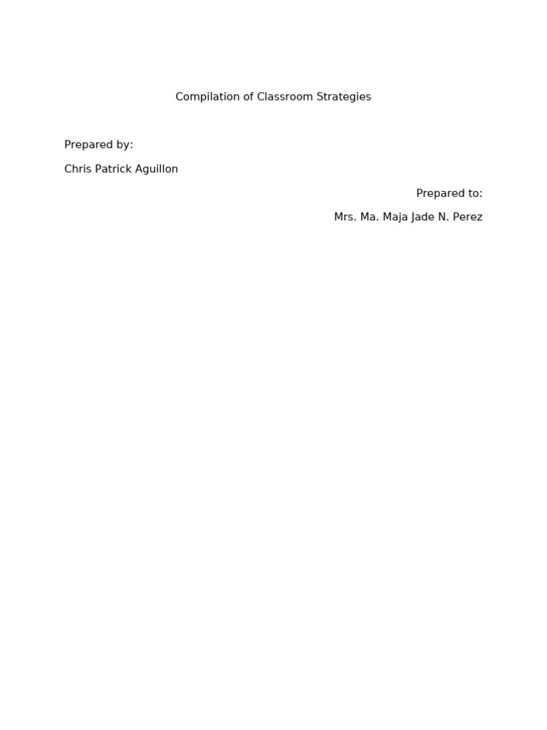 Effective Classroom Strategies Guide | PDF | Educational Assessment ...