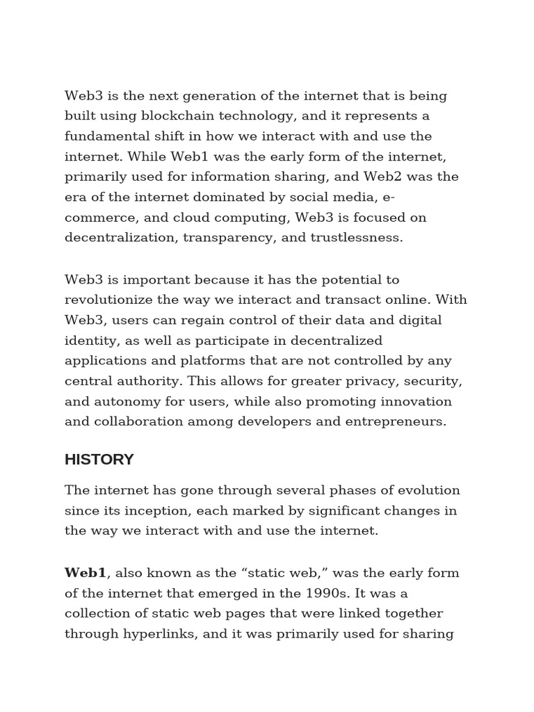 Understanding Web3: The Decentralized Internet | PDF | Service ...