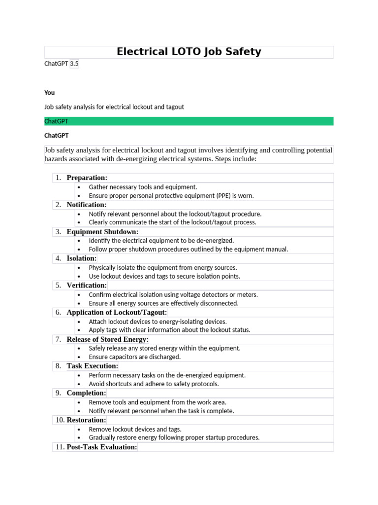 Electrical Lockout Tagout Safety Guide | PDF | Safety | Occupational ...