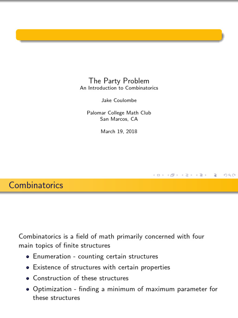 Party Problem 1 | PDF | Vertex (Graph Theory) | Combinatorics