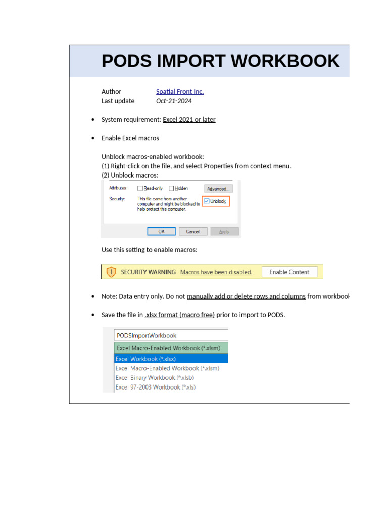 PODS Import Workbook Guide | PDF | Soil | Erosion