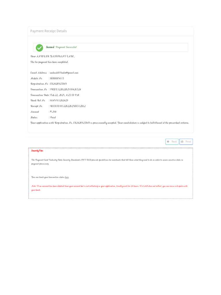 RRB Group D Payment Receipt | PDF