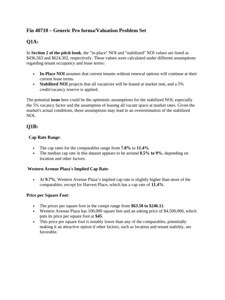 Fin 40710 Problem Set 4 Valuation Problems 2 | PDF | Discounted Cash ...