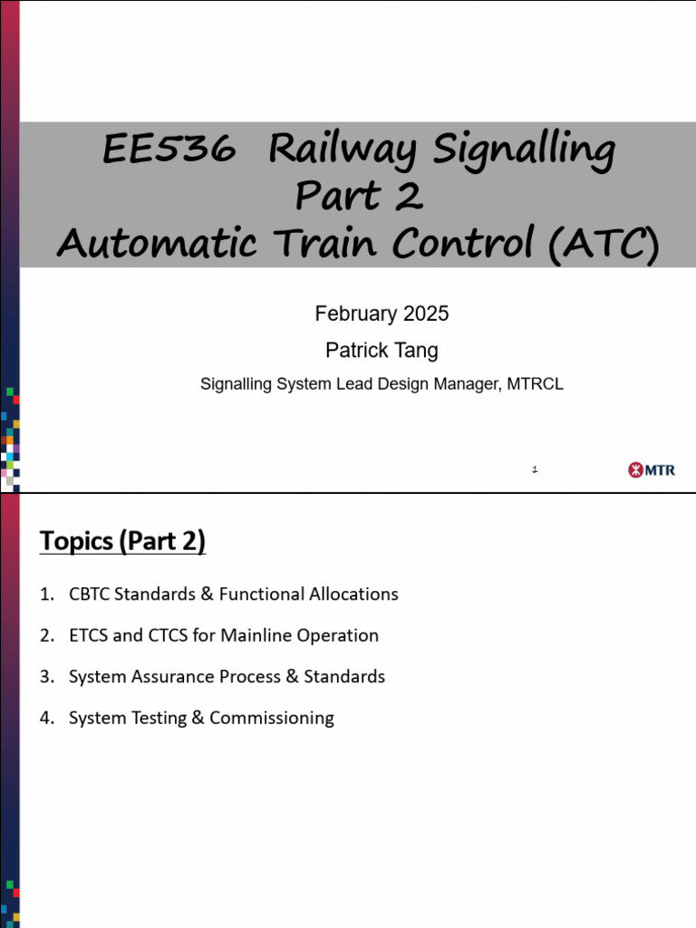Railway Signalling: ATC & CBTC Standards | PDF | Safety | Rail Transport
