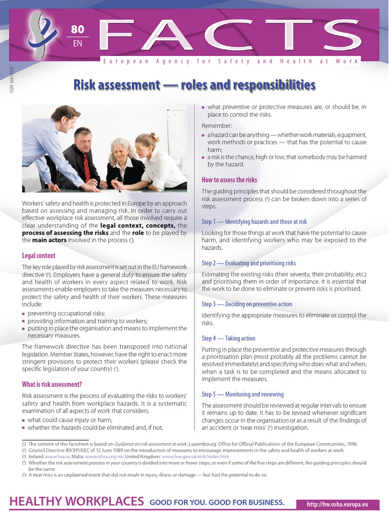 Risk Assessment Roles and Responsibilities | PDF | Risk | Occupational ...