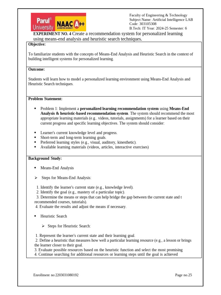 Personalized Learning Recommendation System | PDF | Software ...