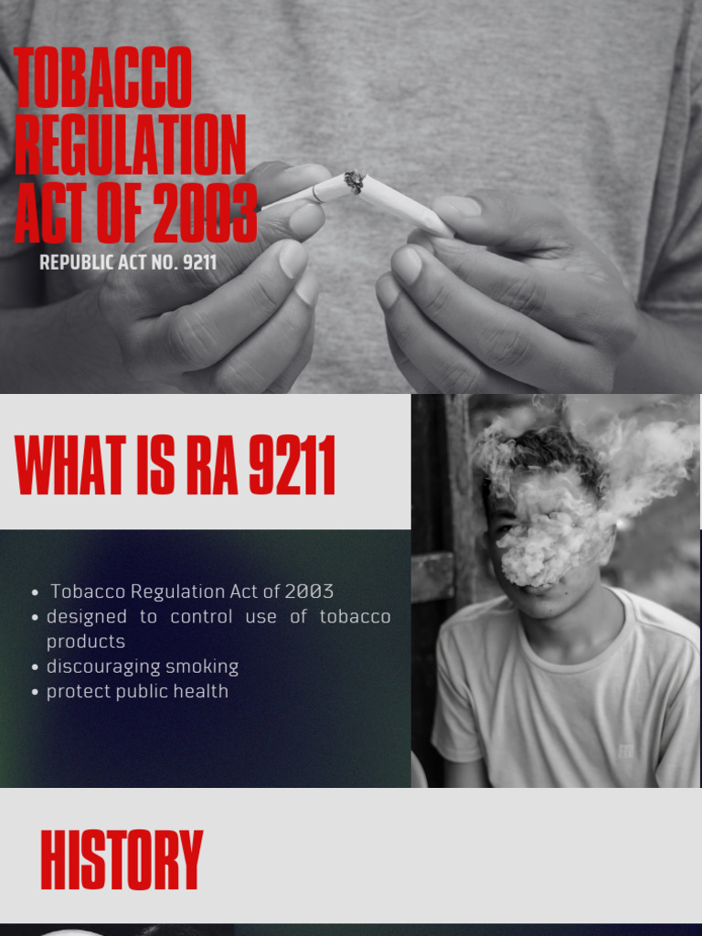 Tobacco Regulation Act of 2003 Overview | PDF