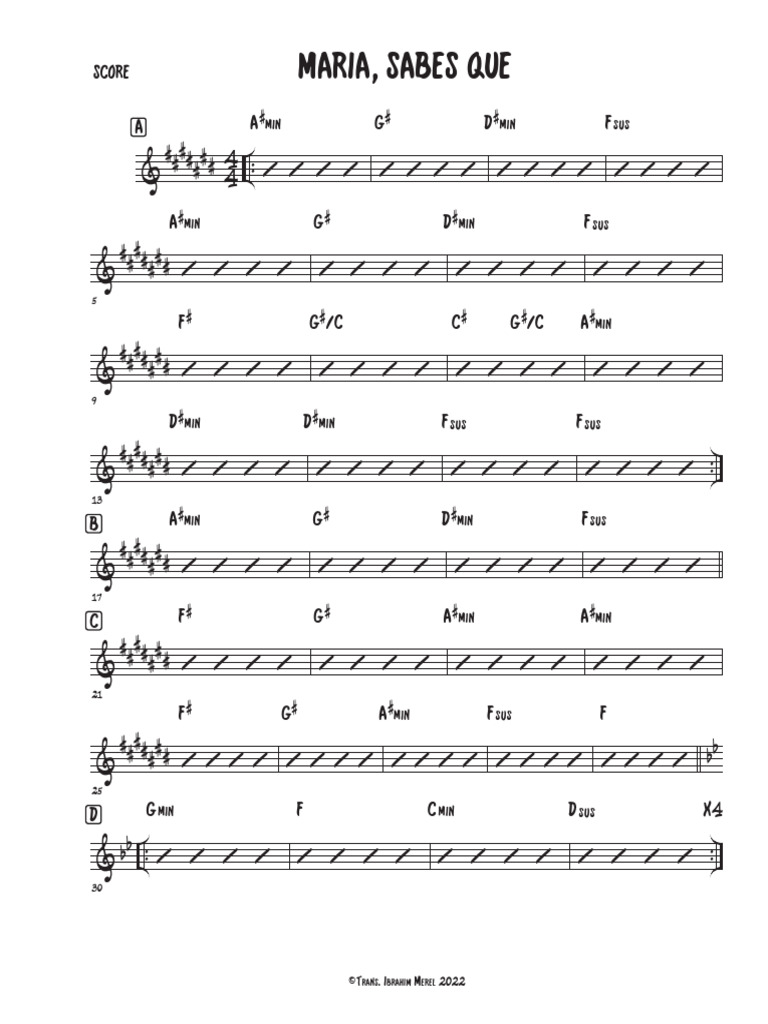 Maria, Sabes Que - Score | PDF
