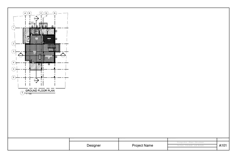 Two - Storey Residence - Ground Floor Plan | PDF | Buildings And Structures