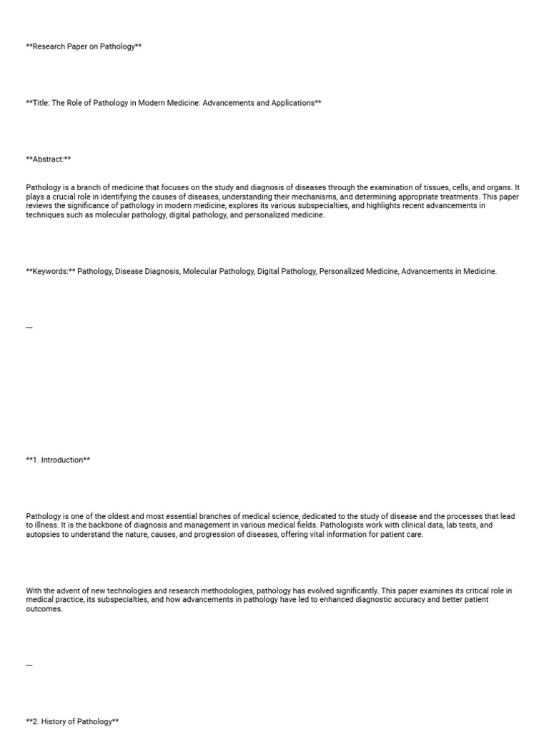 Pathology | PDF | Pathology | Personalized Medicine