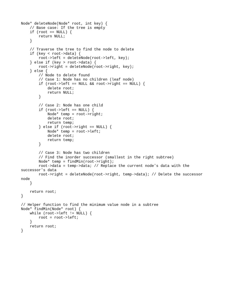 Delete BST | PDF