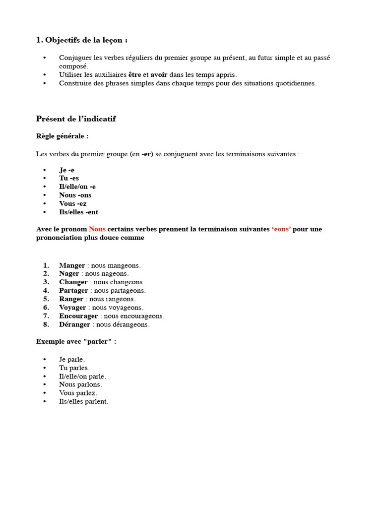 Révision des Conjugaisons Françaises | PDF | Verbe | Syntaxe