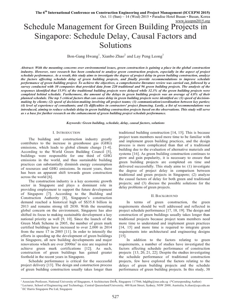 Green Building Project Schedule Delays | PDF | Green Building ...