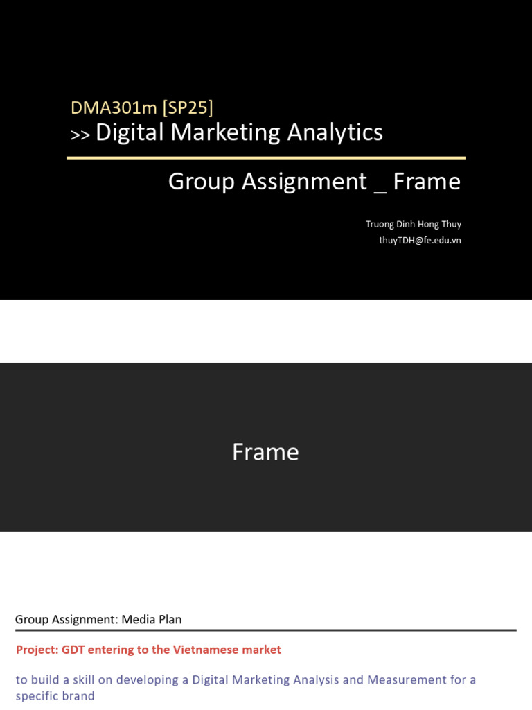 T DMA301m SP25 Group ASM Frame | PDF | Marketing | Target Audience