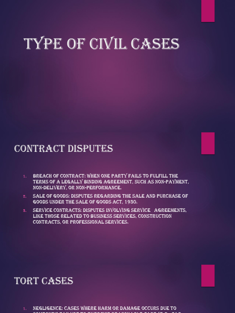 Type of Civil Cases | PDF | Bankruptcy | Defamation