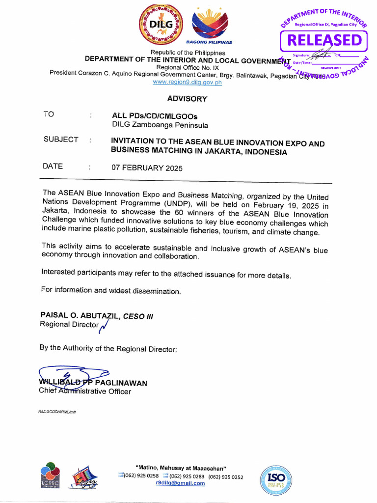R09-2025-02-07-047 - All Fous - Invitation To The Asean Blue Innovation ...