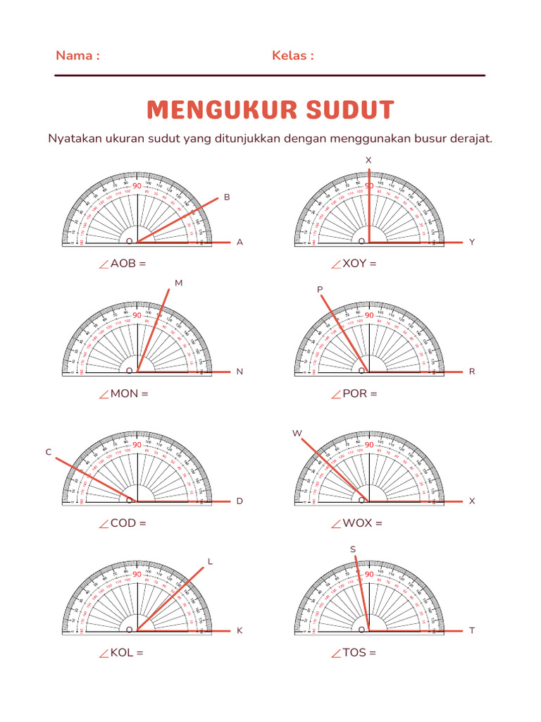 Mengukur Sudut dengan Busur Derajat | PDF