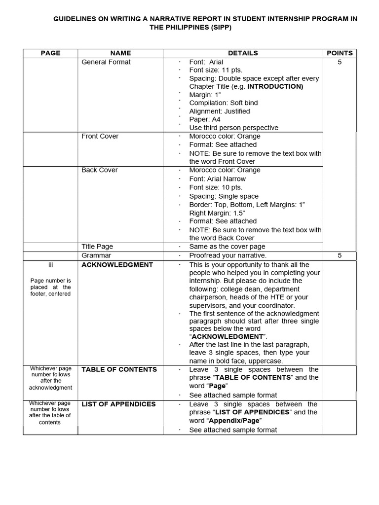 Internship Report Writing Guidelines | PDF | Paragraph | Human ...
