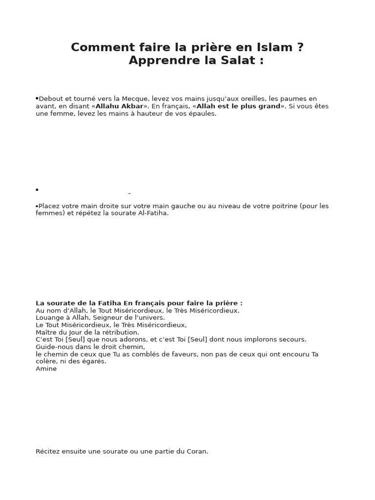 Guide de la prière en Islam pour débutants | PDF | Allah | Mots sémitiques