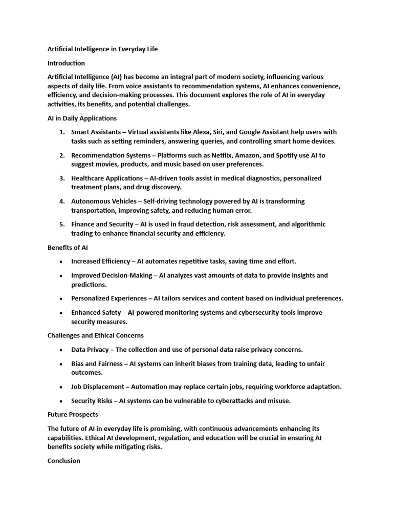 Artificial Intelligence in Everyday Life | PDF | Artificial ...